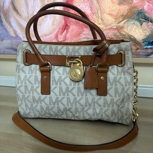Michael Kors Hamilton Vanilla/ Brown handbag